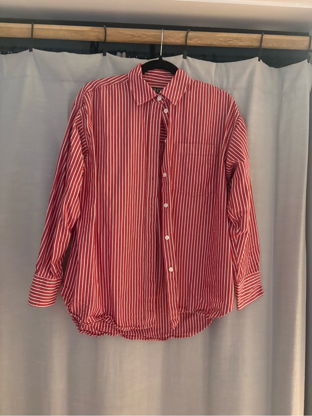 Jcrew Etienne oversized Red Stripe Button-Down Shirt